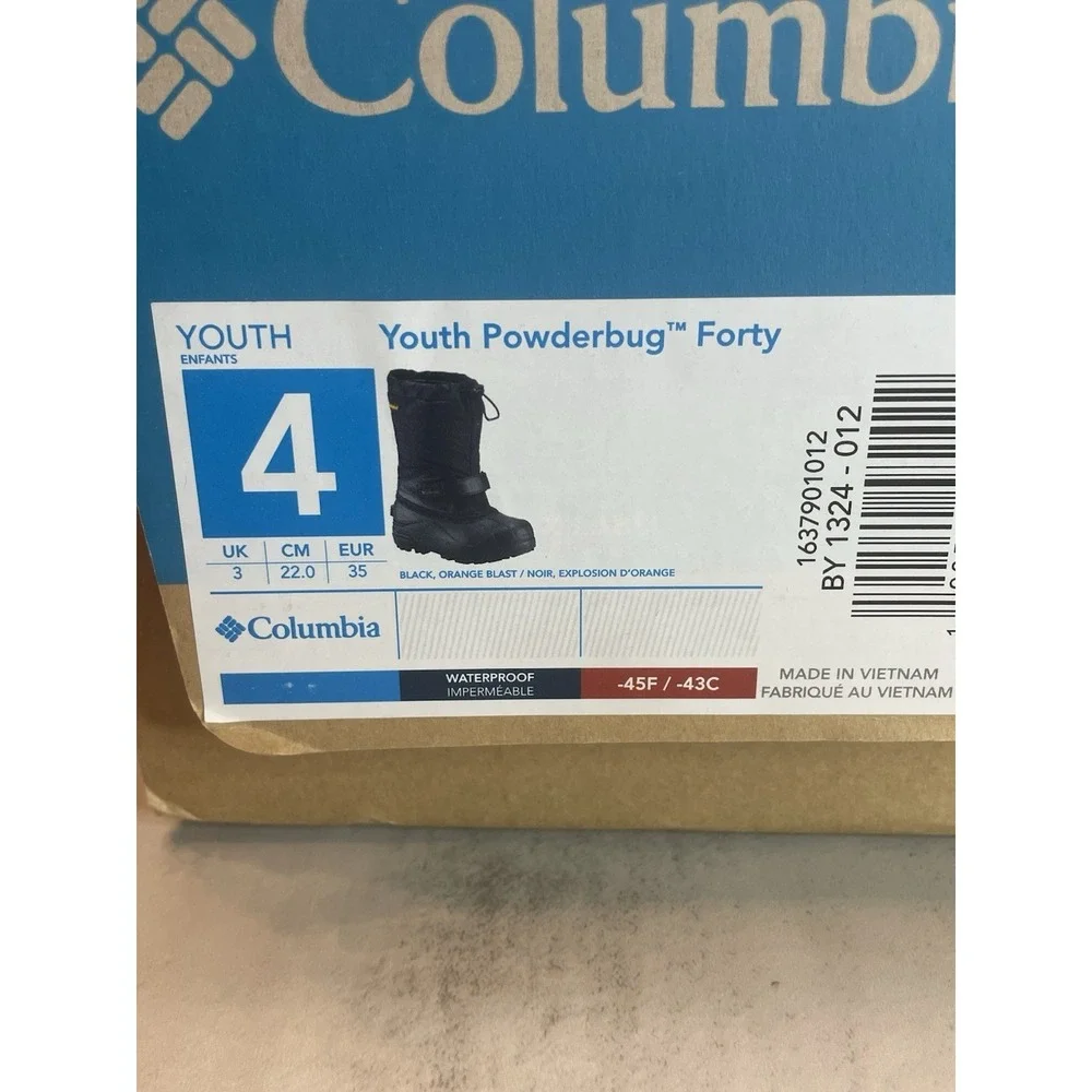 New Columbia Youth Size 4 Powerbug Forty